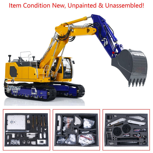 Pre-Order TOUCAN RC HOBBY LESU Aoue LR945 1/14 Metal RC Hydraulic Excavator B0017 KIT/PNP CNC 7CH Valve 3-arm Digger LED Lights Electronic Display for Professional Construction Truck Model Collectors DIY