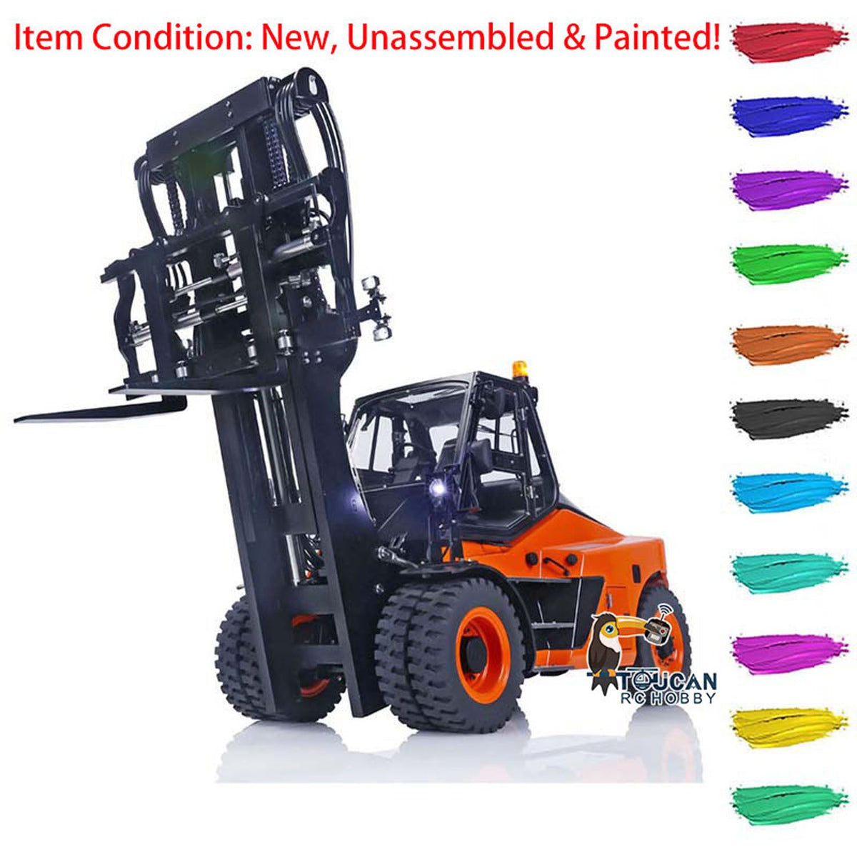 TOUCAN RC HOBBY LESU 1/14 Metal RC Hydraulic forklift Remote Control Painted Model Aoue-LD160S ESC Motor Servo 6CH Reversing Valve