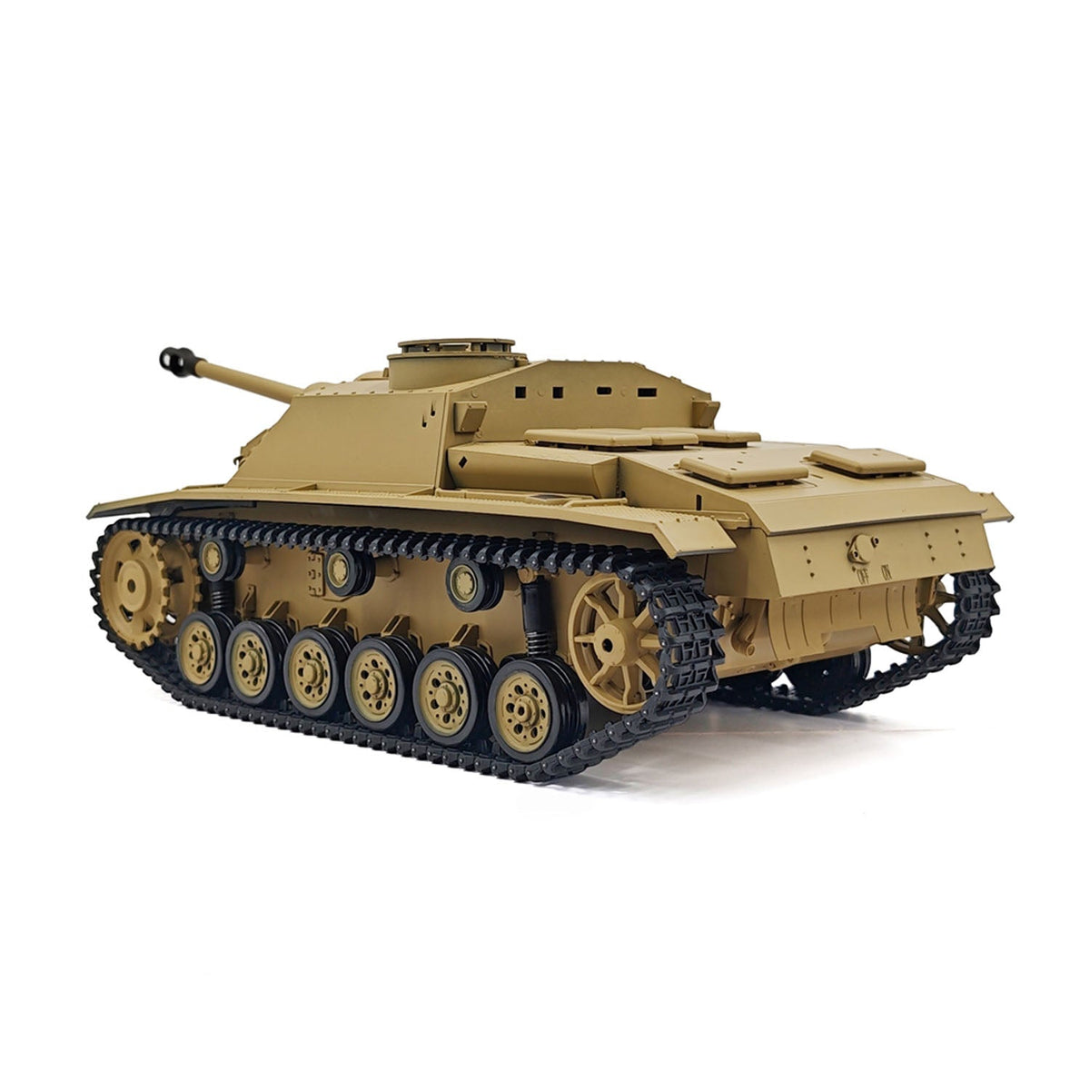 2.4G Henglong 1/16 7.0 Plastic German Stug III 3868 RTR RC Tank BB IR Steel Gearbox 1800MAH Battery Sound Lights Smoke Special Spray Painting Model