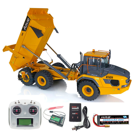 TOUCAN RC HOBBY LESU Aoue AT60H 1/16 Metal Hydraulic KIT/PNP/RTR RC Articulated Truck A0004 with 2 Speed Transmission Light System for Construction Model Hobbyists