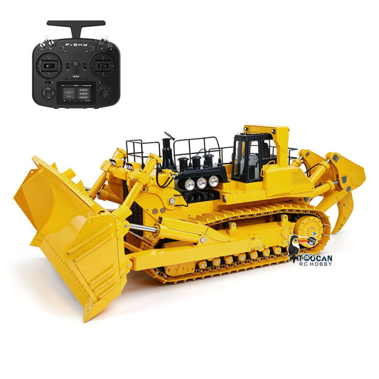 TOUCAN RC HOBBY Metal JDM 1/14 RC Hydraulic Bulldozer Remote Control Construction Vehicle Model 2.4G Truck Realistic Light Sound System