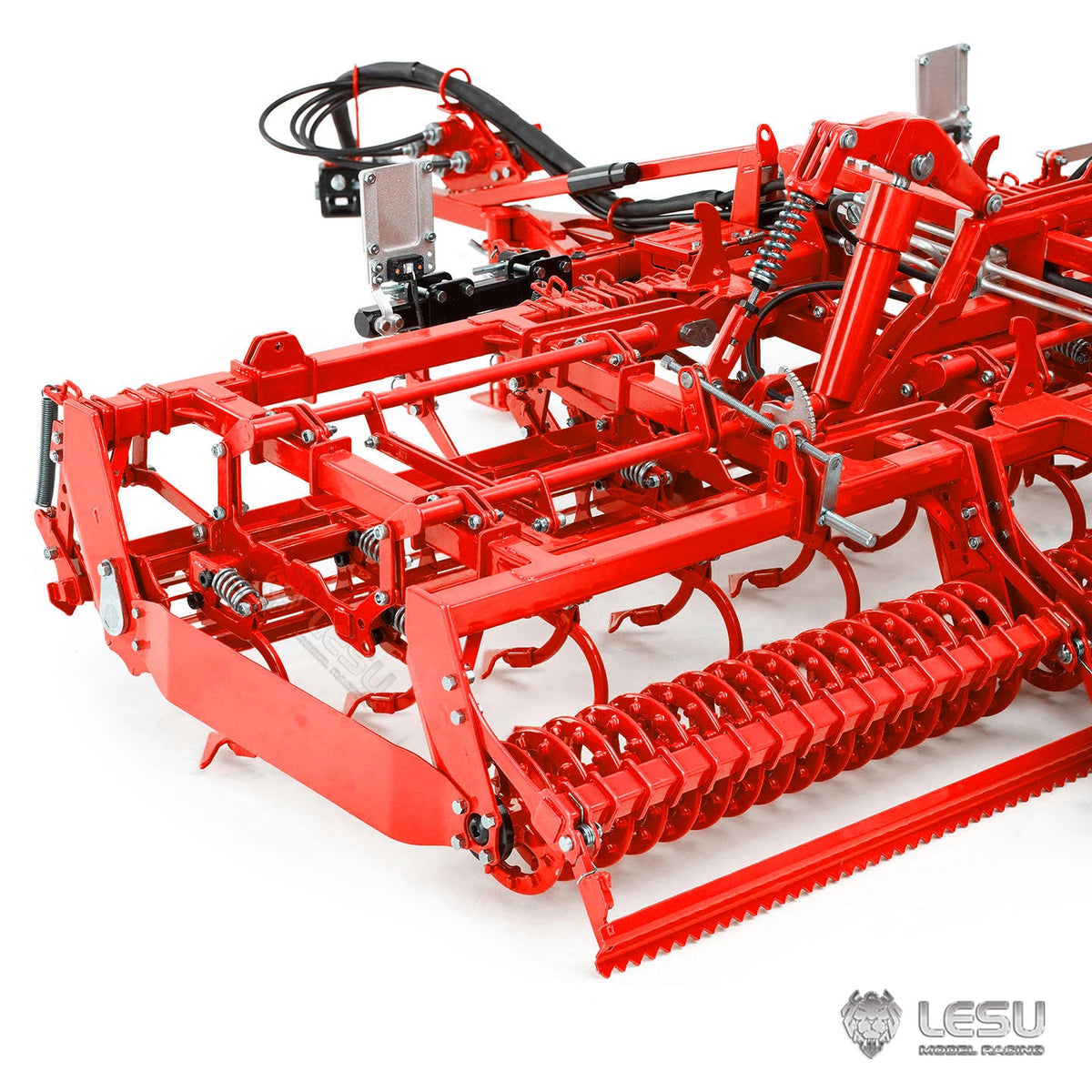 LESU Metal 4x4 1/14 RC Hydraulic Tractor Truck AOUE 1050 K500 Seedbed Pre-sowing Soil Preparation Planter Plough