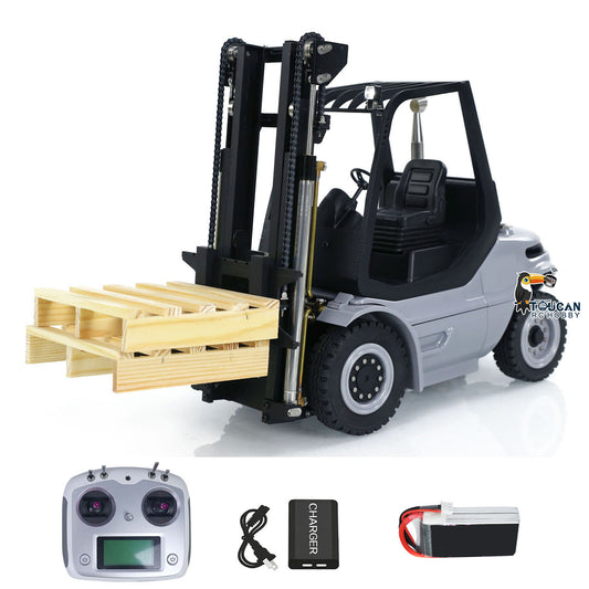 €100 OFF 11.11 BIG SALE 1:14 LESU RC Hydraulic Forklift Metal RTR Remote Control Fork Lift Truck Model