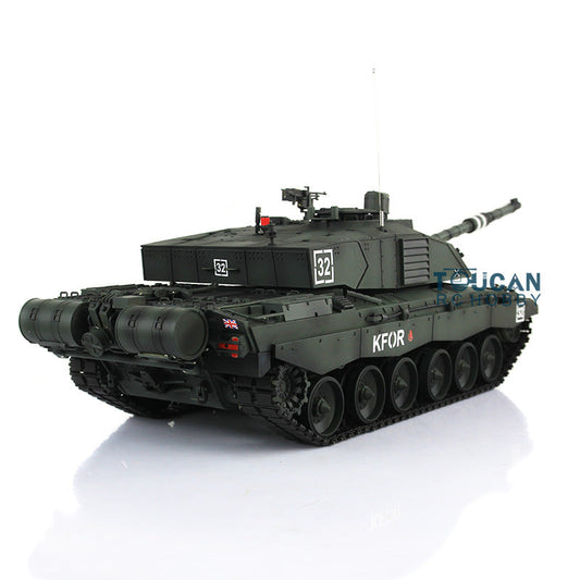 TOUCAN RC HOBBY Henglong 1/16 7.0 Upgrade Challenger II 3908 RTR RC Tank Infrared Combat BB Smoke Sounds Lights Metal Tracks Drive Idler Wheels Gearbox
