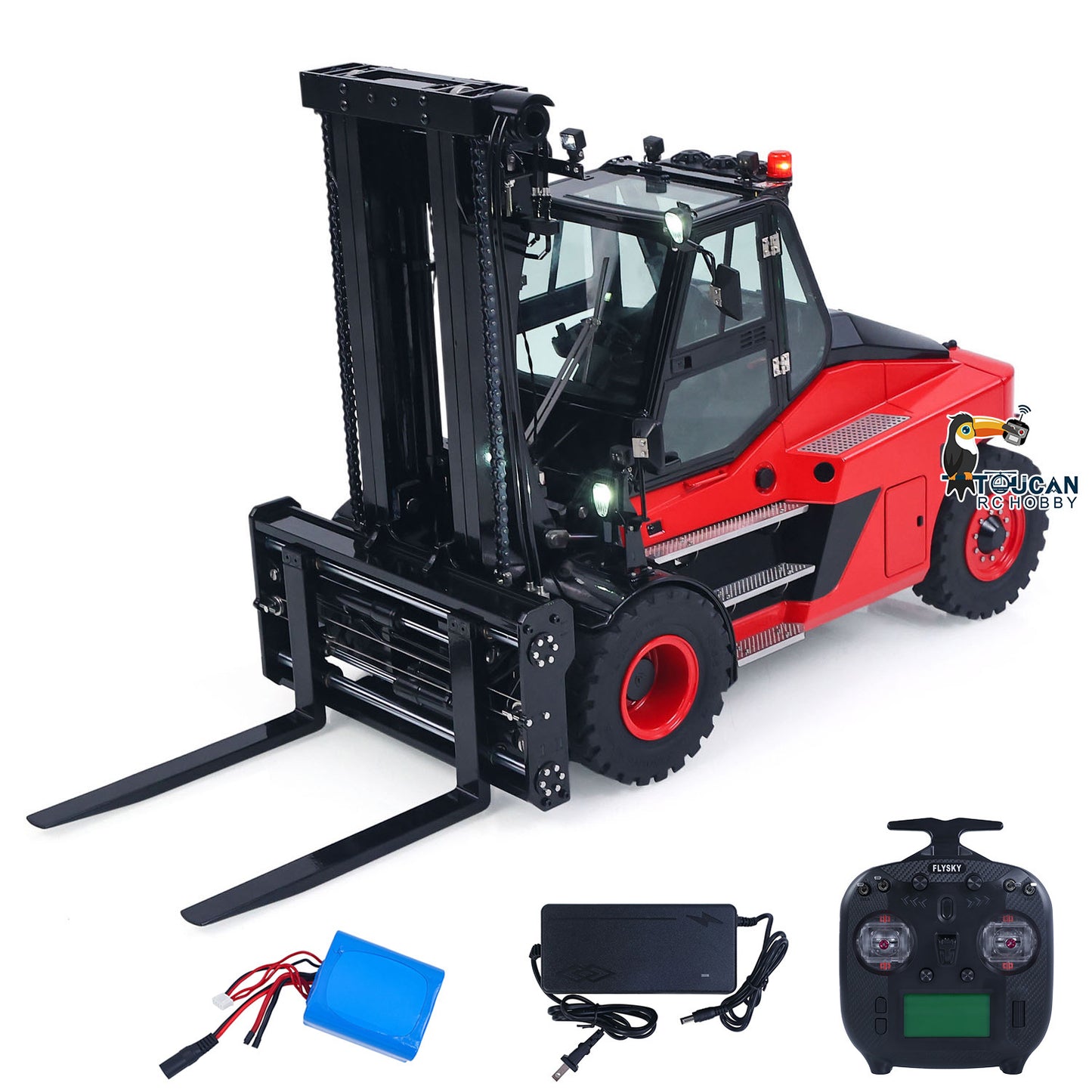 USED Kabolite K180-100 1/14 4X2 RWD Remote Control Hydraulic Forklift 3-Way Vavles RTR Flysky ST8 Radio Light System Sound Battery teshulianjie
