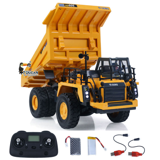 TOUCAN RC HOBBY SOLD OUT Ready To Run 1/50 Electric Remote Control Dump Mining Truck RC Construction Vehicle Tipper Model Lights Sounds Effect USB Cable