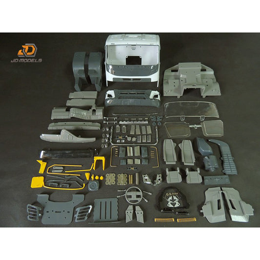 JDM Kunststoff-Kabinenschale für FMX 1/14 RC-Sattelzugmaschine, DIY-TAMIYA-Fernbedienungsauto, Fahrzeugmodell, zerlegt