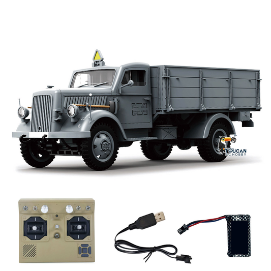 TOUCAN RC HOBBY G2077 1/16 Plastic RC Military Truck WWII Classic Military Vehicle Light Sound Effects 2S Battery RTR Finished Model