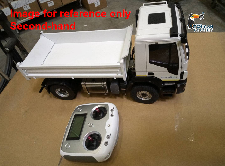 Fast Free Shipping Second Hand EU Stock Metal 1/14 4x2 RC Hydraulic Tipper Cars 2-speed Remote Control Dump Trucks Model