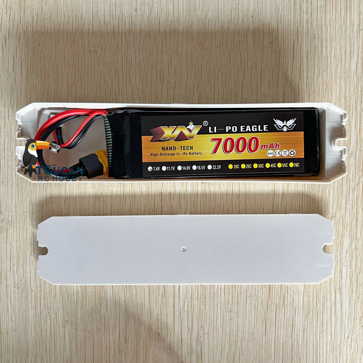 IN Stock 1/16 Henglong 7.4V 7000MAH Lipo Battery With XT60 Charger Plug Balanced Charging Board Electronic Parts For 3818/3819 RC Tank Model