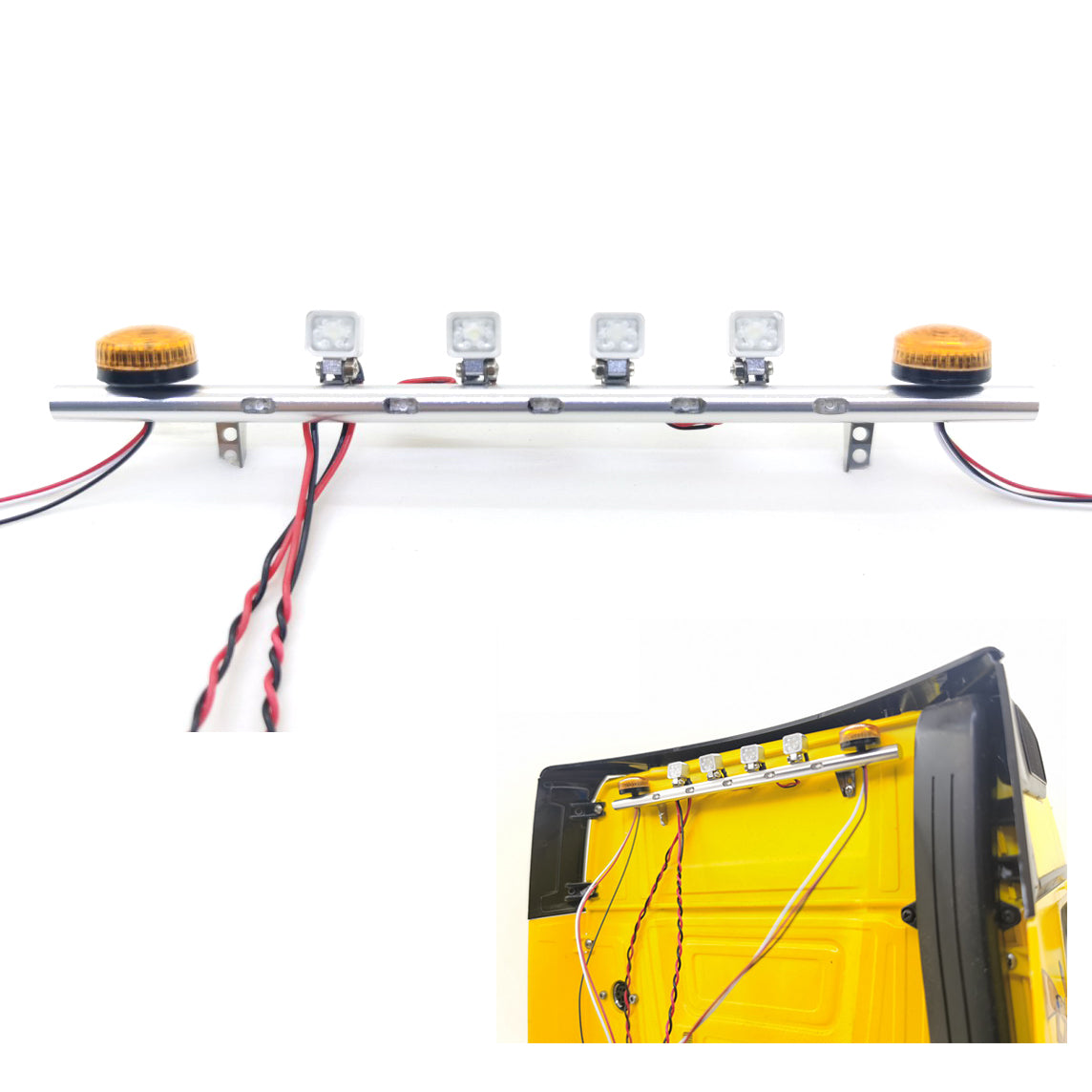 Grad 1:14 Maßstab Rotierende Licht LED Dach Lampe Für Tamiya RC Traktor Lkw Bau Fahrzeuge