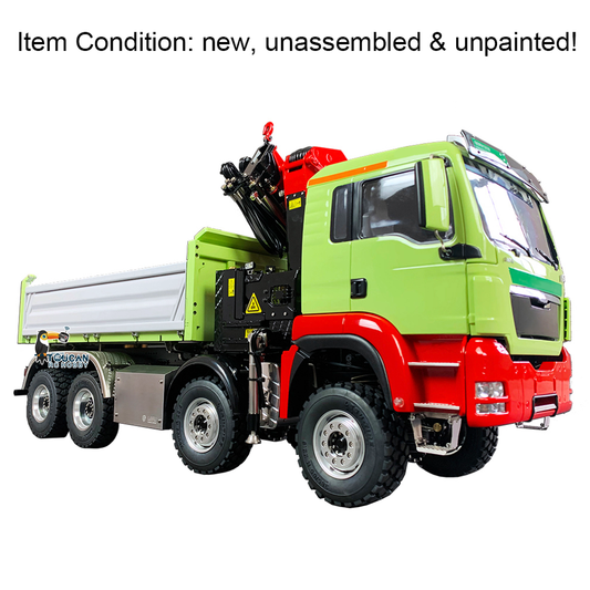 TOUCAN RC HOBBY LESU 8X8 RC Hydraulic 3-Ways Dump Truck 1/14 for Remote Control Crane Tipper