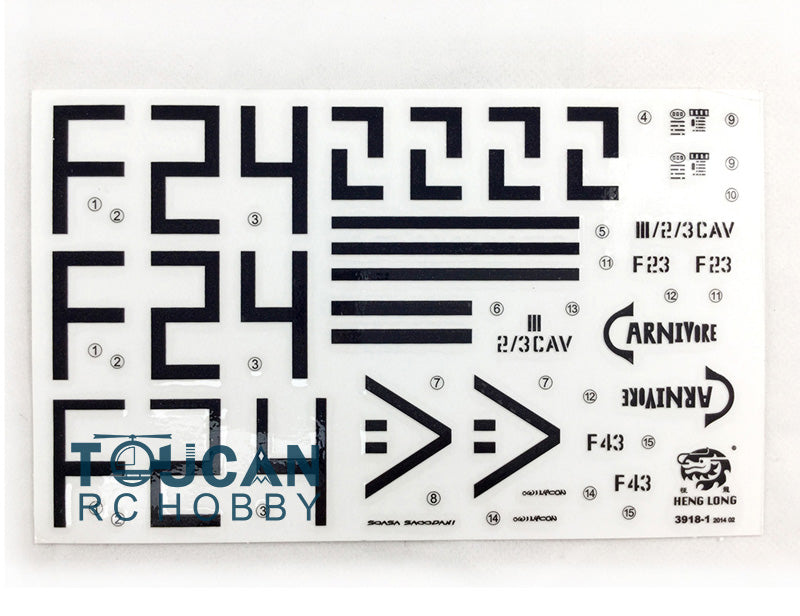 Henglong 1/16 Scale USA M1A2 Abrams RC Tank 3918 Decoration Decal Paste Sticker