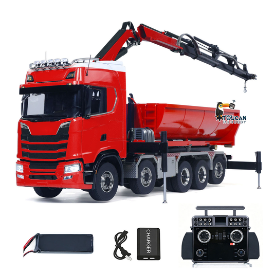 1/14 Fernbedienung Hydraulische Kran Dumper 10*10 RC Roll On Off Kipper 770S Hinterachse Lenkung Differential Schlösser Metall Ventile