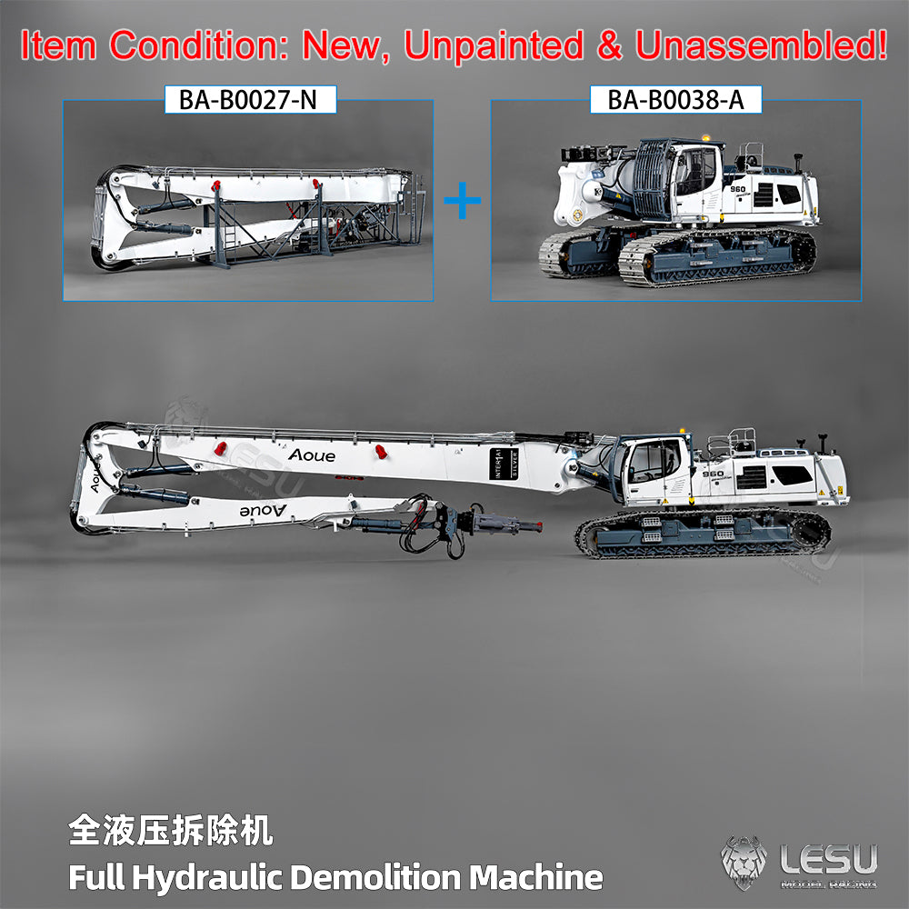 TOUCAN RC HOBBY LESU Metal 1/14 RC Full Hydraulic Excavator LR960 KIT DIY Demolition Arm Model Light Unassembled Unpainted Emulated Hobby Car