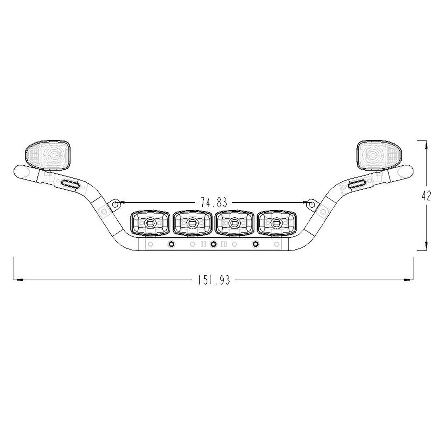 Lackierte LED-Lichtleiste für 1/14 RC Traktor-LKW 56323 56371 770S Fernbedienung Auto Hobby Modell DIY Zubehör
