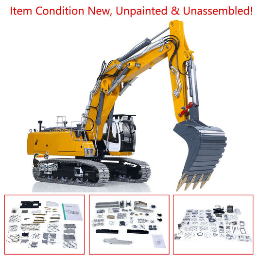 LESU 1/14 RC Hydraulic Excavator LR956 Metal 3 Arms Remote Control Digger Model