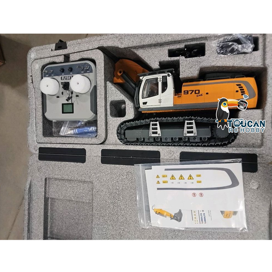 Second Hand Fast Free Shipping CA Stock Kabolite 5901 100S 1/18 Electric RC Excavator Digger Metal Remote Control Engineering Vehicle with Ripper Hammer Claw