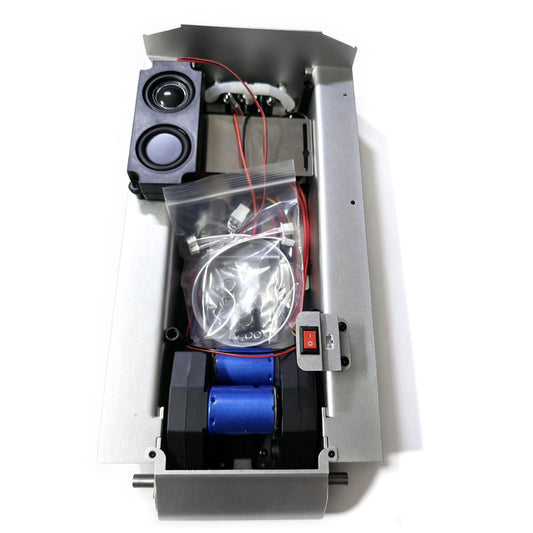 TOUCAN RC HOBBY Metal Chassis Smoke Unit Gearbox Power Blue Motor Speaker Switch for Henglong 1/16 RC Battle Tank 3898 USA M4A3 Sherman Model