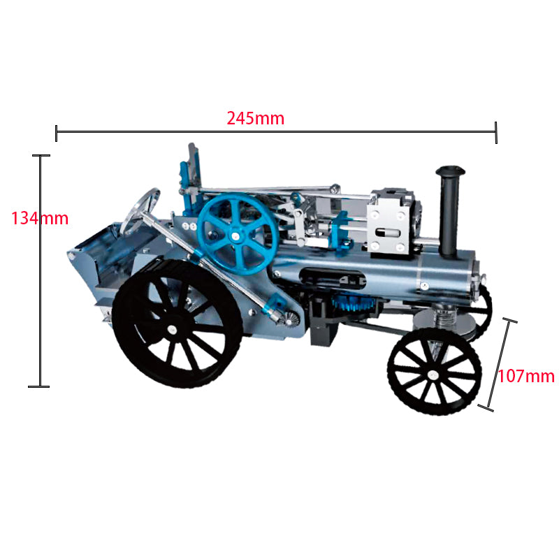 Edelstahl TECHING Simulation Elektrisches Dampfauto Display DIY Fahrzeuge Modellbausätze Dekoration Modeaccessoires