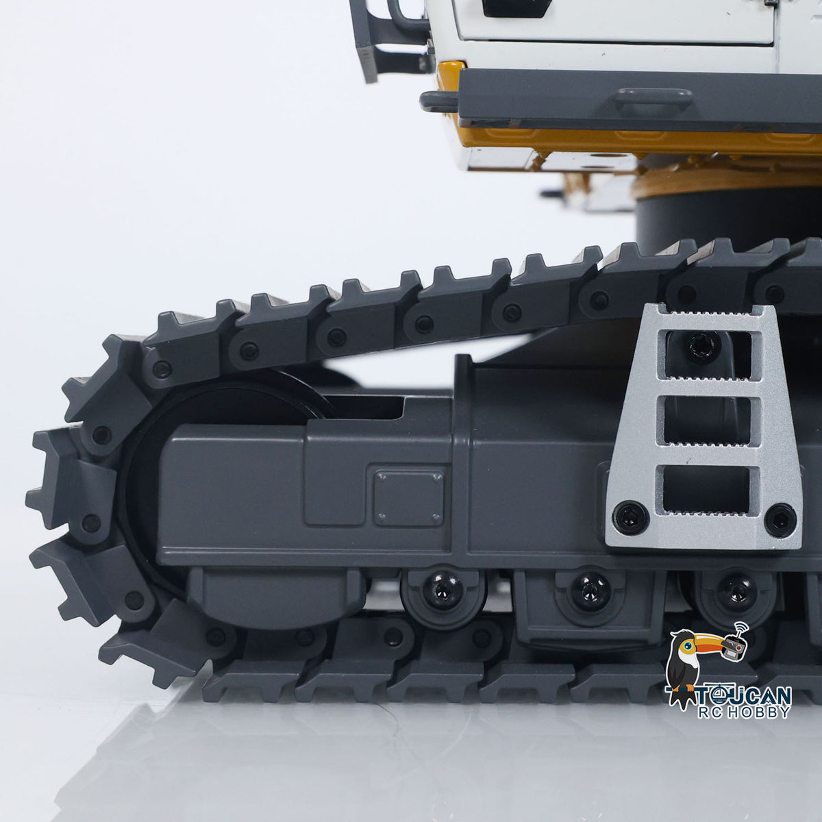 KABO 5901 Metal Plastic 1/18 Excavator Electronic Screw Lifting with Quick Coupler and Multi-Attachment Kit including Electric Hammer Ripper Grapple Battery and Charger