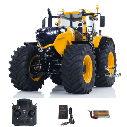 LESU Metal 4x4 1/14 RC Tractor Truck AOUE 1050 K500 Seedbed Pre-sowing Soil Preparation Planter Plough Hydraulic Agricultural Vehicles