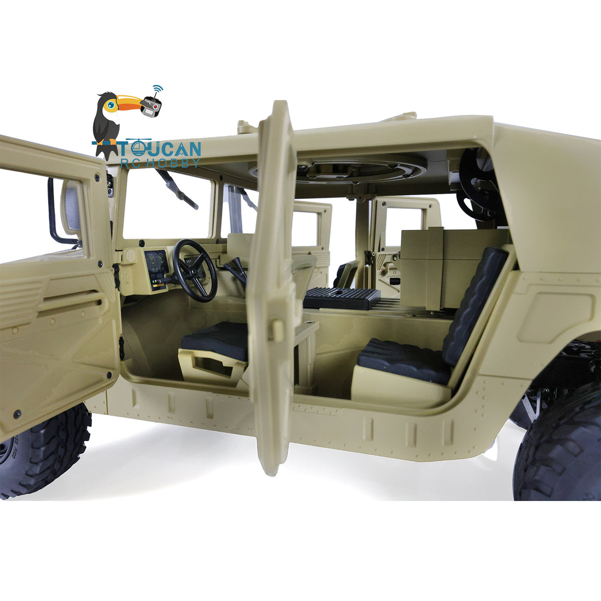 HG 1/10 4x4 US RC Militärfahrzeug P408 Fernbedienung Rennwagen Servo ESC Motor 16CH Funksystem a