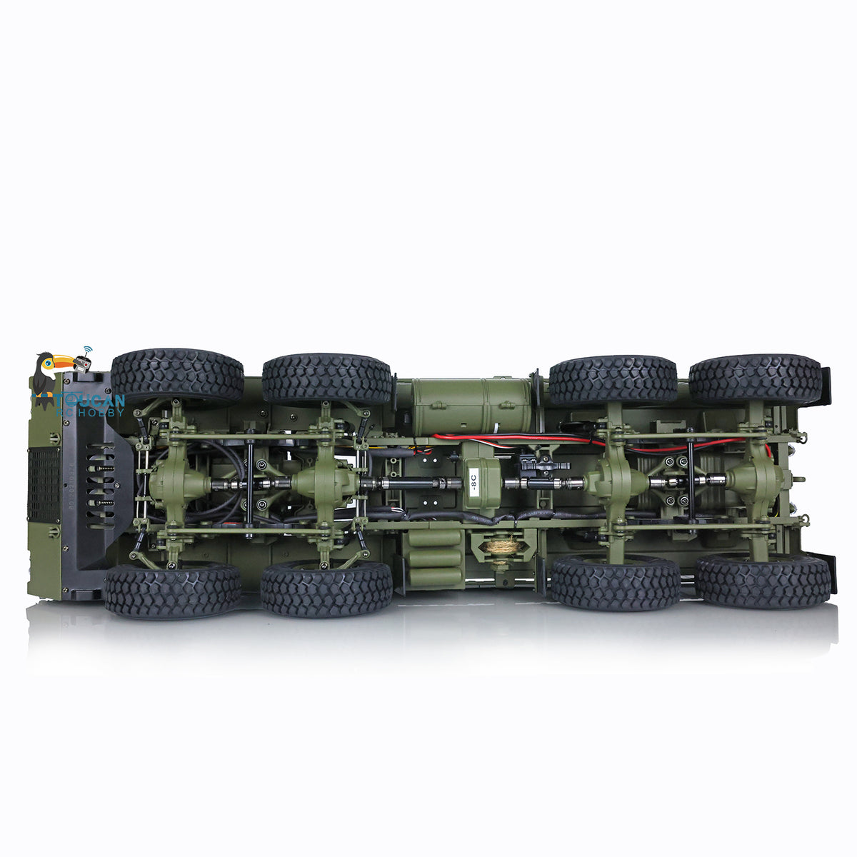 HG 1/12 RC US Militär-LKW Ferngesteuertes Fahrzeug Metall 8x8 Chassis Differentialachsen 2-Gang-Getriebe 2.4G Funkmotor P801