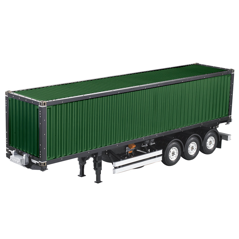 TOUCAN RC HOBBY 3Axles 40ft Container Chassis KIT for Semi Truck 1/14 Remote Controller Tractor Trailer Green Painted Unassembled