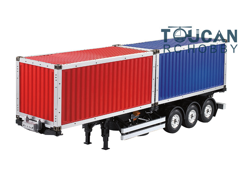 Toucanrc Unlackiert 2*20ft Container Auflieger für Tamiyaya 1/14 RC Traktor Lkw Fernbedienung Fahrzeug s