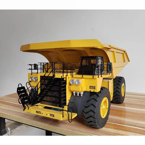 1:20 Scale Yellow Metal Hydraulic RC Mining Truck CAT 793D Dumper Car Remote Control Tipper Model I6X Radio Lights ESC Servo