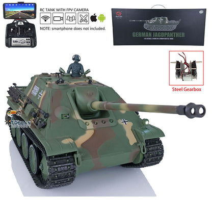 1/16 TK7.0 Kunststoffversion Henglong Jadpanther FPV Betriebsbereiter ferngesteuerter BB-IR-Panzer 3869 mit Stahlgetriebe, Rauchgeräusch