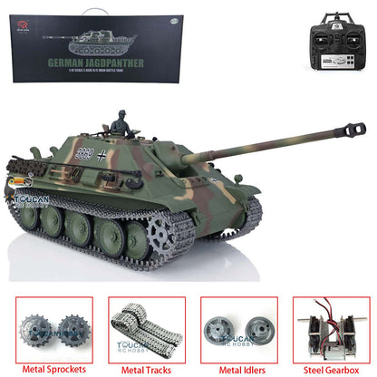 Henglong 1/16 TK7.0 Promotion German Jadpanther 3869 RTR RC Tank Smoke IR BB Unit Metal Idlers Sprockets Wheels Barrel Gearbox Tracks