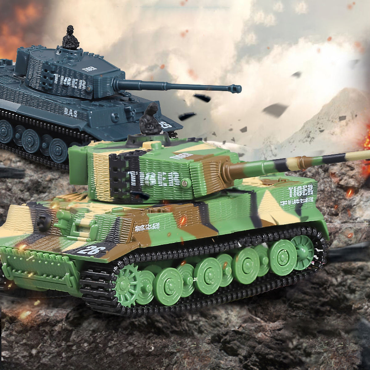 TOUCAN RC HOBBY 1:72 Ready to Run Mini Tank RC German Tiger Toy WW2 Battle Tank Easy Model 2.4G Painted and Assembled for Multiplayer Games