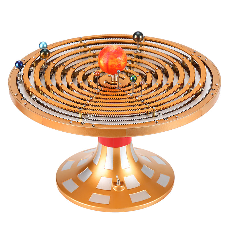 TECHING Metal Solar System Kit DIY Electric Model Copy Classics DM405 600+ Parts Metal Gears Battery Charging Cable Gifts Instruction  Manual