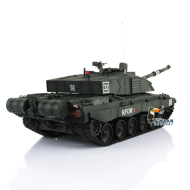 Henglong 1/16 TK7.0 Customize 3908 Challenger II RTR RC Tank FPV 360 Degrees Turret IR BB Smoke Metal Tracks Road Drive Idler Wheels