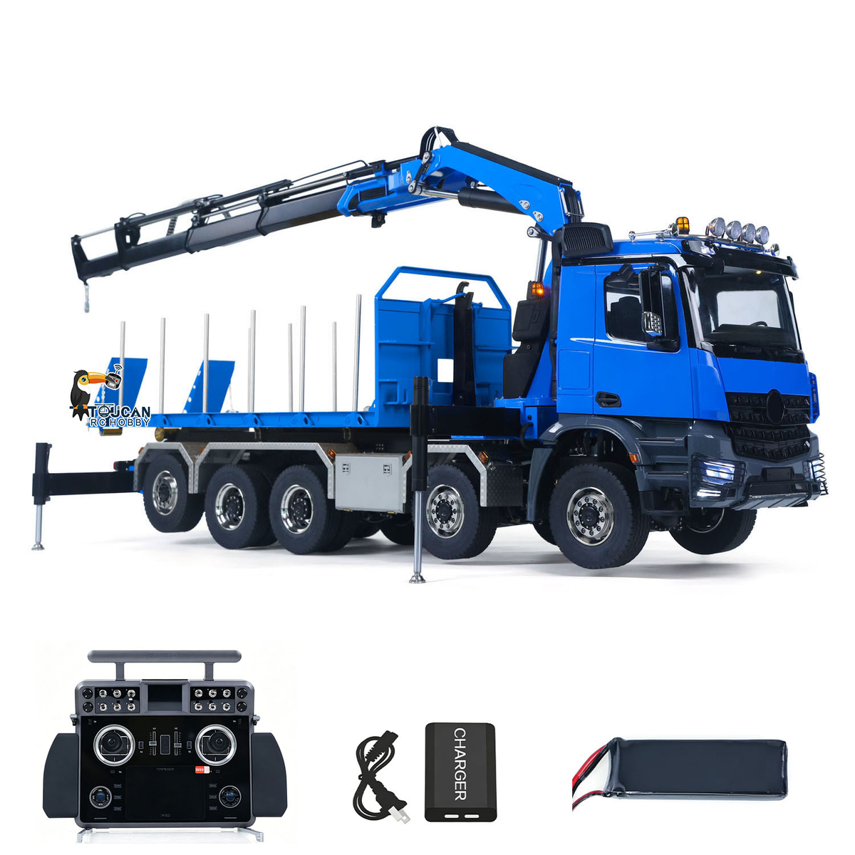 TOUCAN RC HOBBY  10x10 1/14 Metal RC Hydraulic Roll on Roll off Dumper Construction Vehicle 9-Way Reversing Valve Rear Axle Lifting for Hobbyists