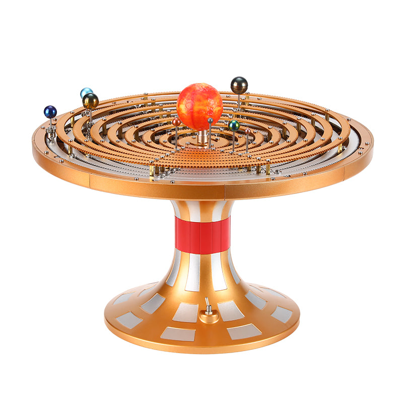 TECHING Metal Solar System Kit DIY Electric Model Copy Classics DM405 600+ Parts Metal Gears Battery Charging Cable Gifts Instruction  Manual