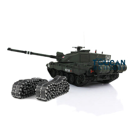 Henglong 1/16 TK7.0 Professional British Challenger II 3908 RTR RC Tank 360 Degrees Turret IR BB Smoke Metal Sprockets Idlers Road Wheels Single Rubber Tracks