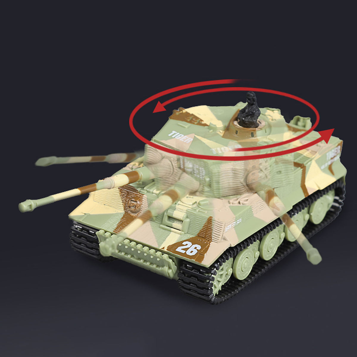 TOUCAN RC HOBBY 1:72 Ready to Run Mini Tank RC German Tiger Toy WW2 Battle Tank Easy Model 2.4G Painted and Assembled for Multiplayer Games