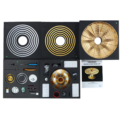 TECHING Metal Solar System Kit DIY Electric Model Copy Classics DM405 600+ Parts Metal Gears Battery Charging Cable Gifts Instruction  Manual