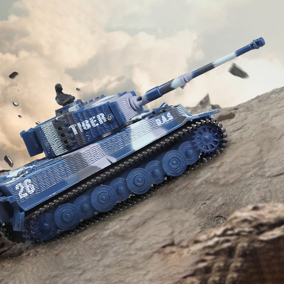 TOUCAN RC HOBBY 1:72 Ready to Run Mini Tank RC German Tiger Toy WW2 Battle Tank Easy Model 2.4G Painted and Assembled for Multiplayer Games