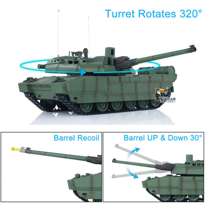 1/16 Tongde RC Panzer H2408 Leclerc Kampfpanzer RTR Infrarot BB Schießen Barrel Rückstoß 320 Grad Elektrisches Spielzeugmodell Batterie