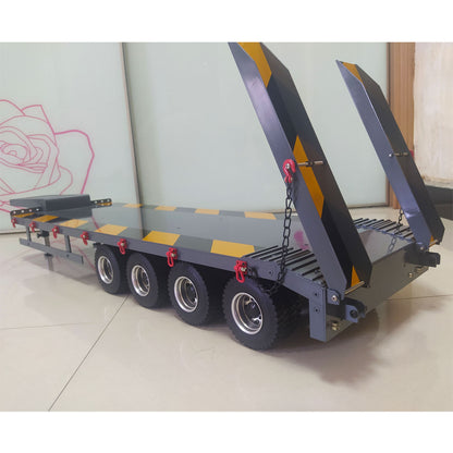 Metall-Sattelauflieger 4-Achs-Anhänger für 1/14 RC-Sattelzugmaschine Fernbedienung Auto Hobby Modell DIY Spielzeug Zubehör montiert lackiert