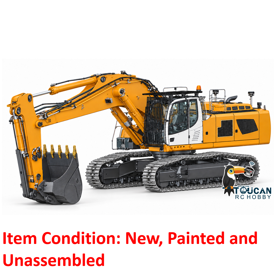 TOUCAN RC HOBBY LESU 2Arms LR956 1/14 Metal RC Hydraulic Drive Excavator Dual Pumps RC Digger KIT Model 9CH Valve Brushless Motor ESC Light