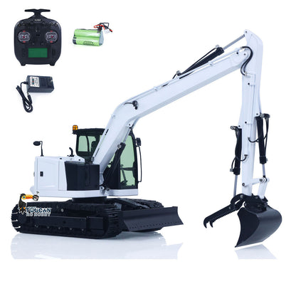 1/14 Hydraulic RC Excavator BMG-C308 Long Reach 2 Piece Boom Metal 4KG White  
