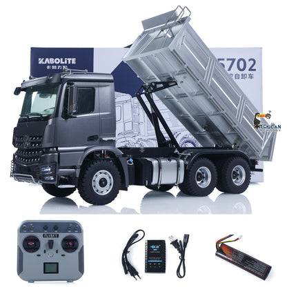 1/14 RC Dump Truck 6x6 Plastic 5702 front view silver gray