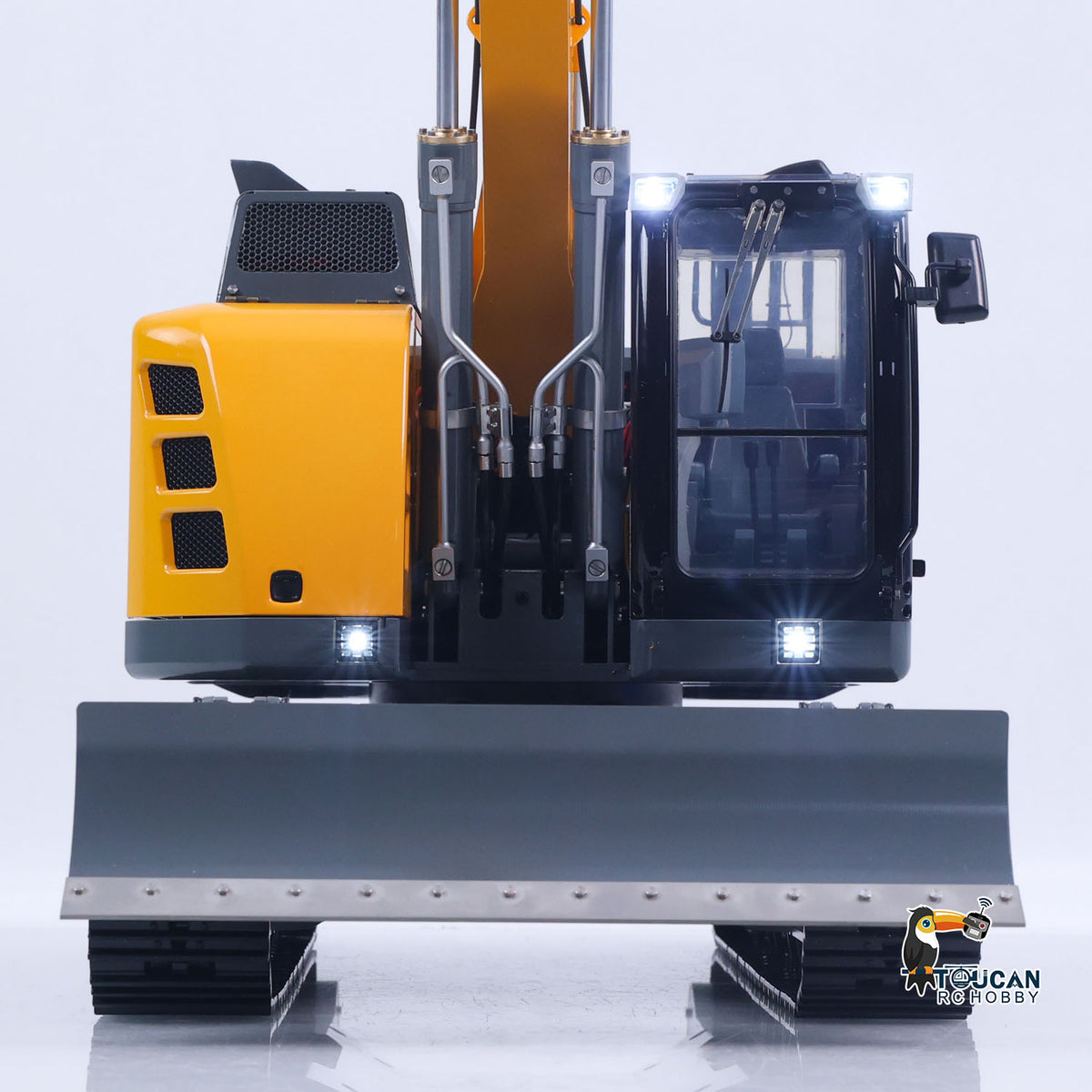 1/14 Metal Hydraulic Excavator Two Section Arm Dual Power Source Linear Movement