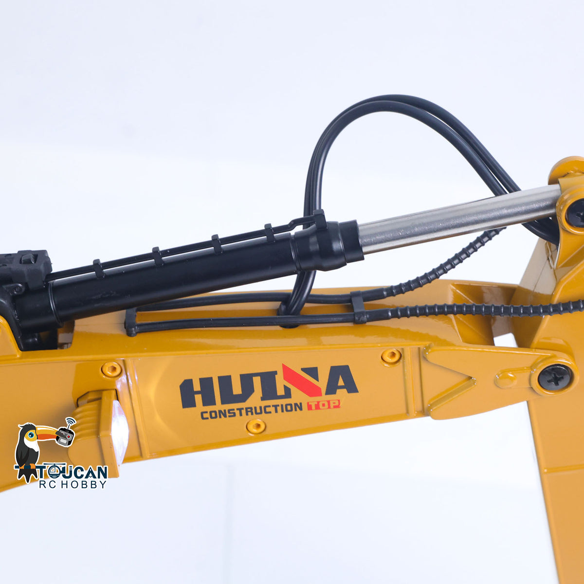 1/14 RC Construction Vehicle HUINA 1580 Roof Warning Lights Opening Hood Protective Mesh Real Feel