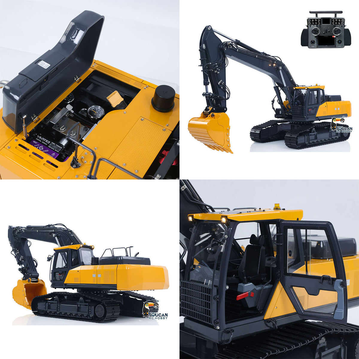 1/14 Scale Crawler Excavator Two Cooling Fans Automatic Speed Adjustment 9000 RPM